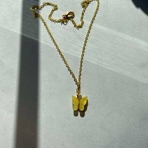 yellow butterfly necklace